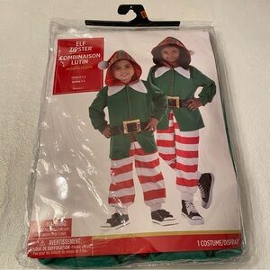 Elf Zipster Children’s Costume- Size Toddler 3-4- New
